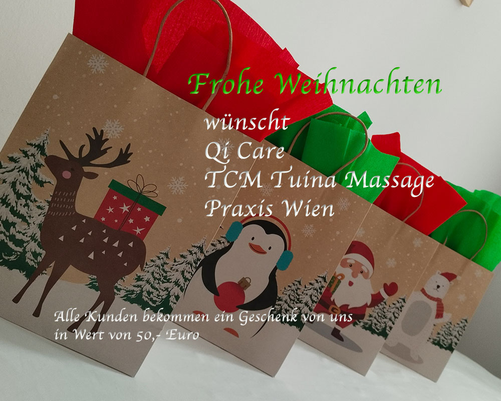 Festliche Geschenke zu Weihnachten 2024 Qi Care Massage Wien